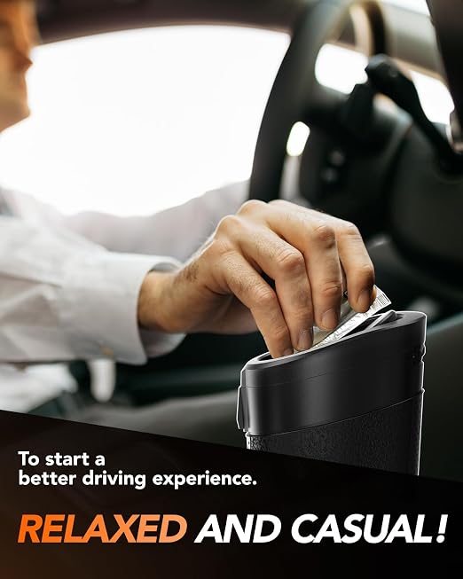 Car Trash Can Bin with Lid, Leakproof Garbage Can, Mini Cup Holder Trash Can for Car, Small Side Door Trash Can with with 80 Attached Trash Bags (2, B)
