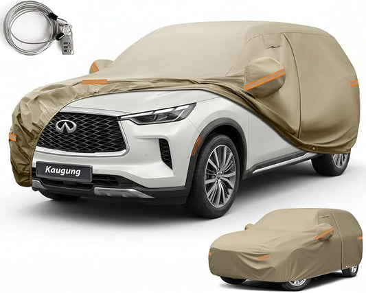 Kaugung Custom Fit Car Cover for Infiniti QX60 JX35 (2013-2026), Heavy Duty All Weather Waterproof Outdoor SUV Cover, Sun Rain UV Protection with Driver Door Zipper, Mirror Pockets & Air Vents