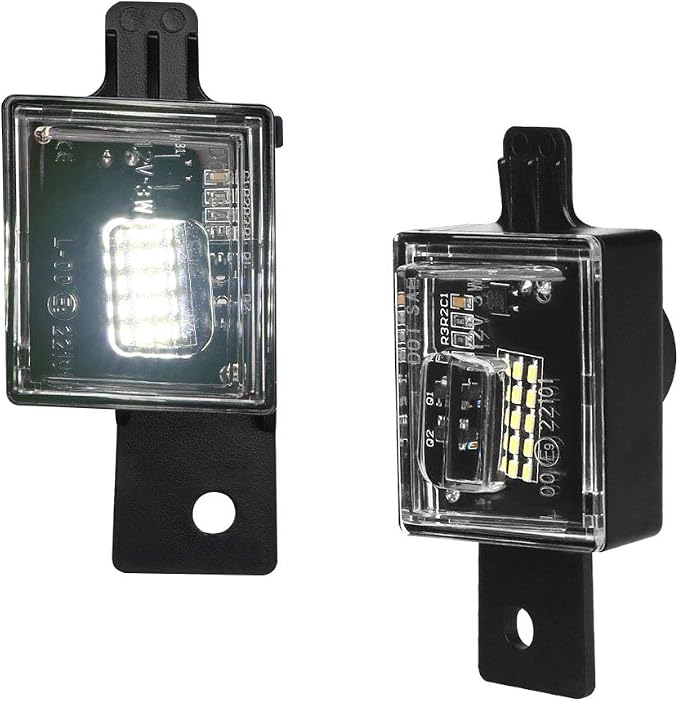 LED License Plate Light Lamp Assembly | Compatible with 2014-2025 Chevy Silverado GMC Sierra, 15-26 Colorado Canyon Pickup Truck 6000K White, Pack of 2
