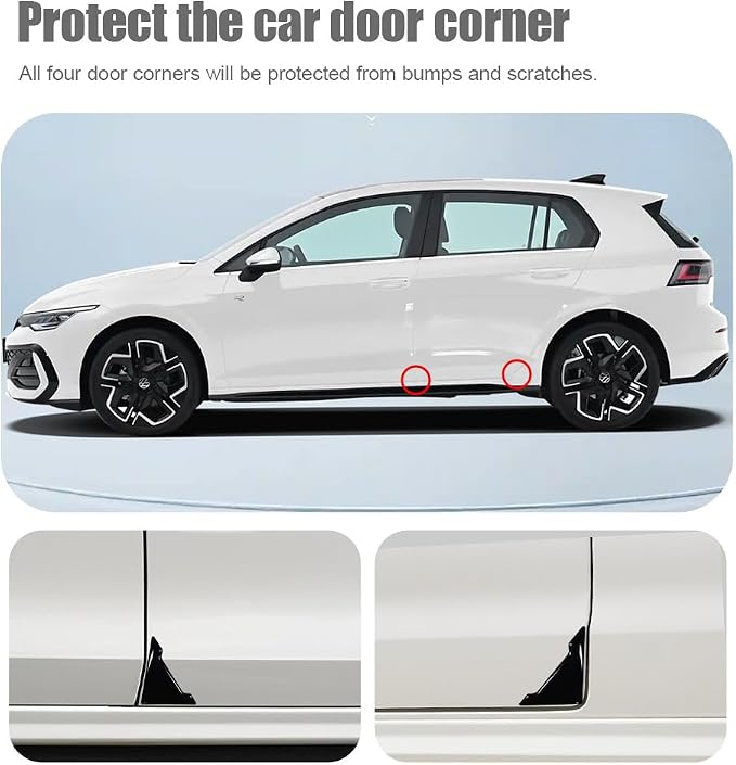 4PCS Car Door Guard Protector, Car Door Edge Guard, Anti-Collision Vehicle Side Corner Protector, Auto Accessories Self-Adhesive Auto Edge Protection Cover Fit for Most Vehicle (Black)