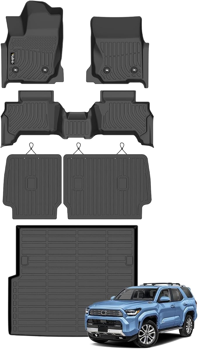 Wailtnb-Mats for Toyota 4runner 2025 2026 (Hybrid Only) All Weather Floor Liner Car Mat for 4runner Custom Fit Automotive Full Set Accessories(Floor Mat& Cargo Mat& Backrest Mat)