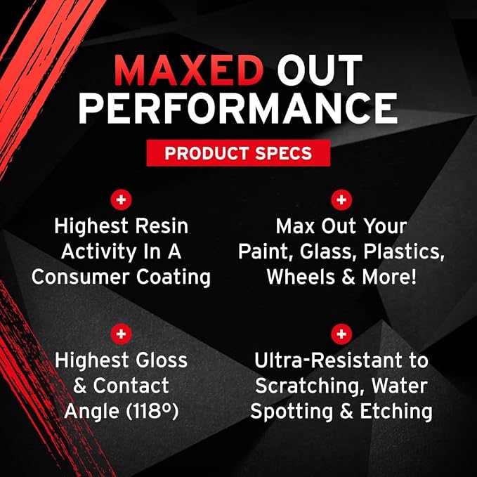 Graphene MAX Coating - Heavy Duty Protection - Graphene Ceramic Coating | 7+ Years Of Protection | Incredible Hydrophobic - Perfect for Daily Drivers (1-50ML Bottle & Prep Kit)