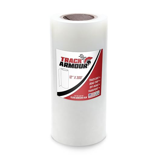 [TRACK ARMOUR] 12'' x 300' - Temporary Paint Protection Film for Car, Truck or Motorcycle. Clear Adhesive Film to Protect Paint, Clear Bra or Wrap for Track Days, Road Trips and Off-Roading
