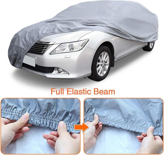 uxcell 3XXL+ PEVA Car Cover Outdoor Waterproof Breathable Snow Heat Resistant 570 x 190 x 160cm