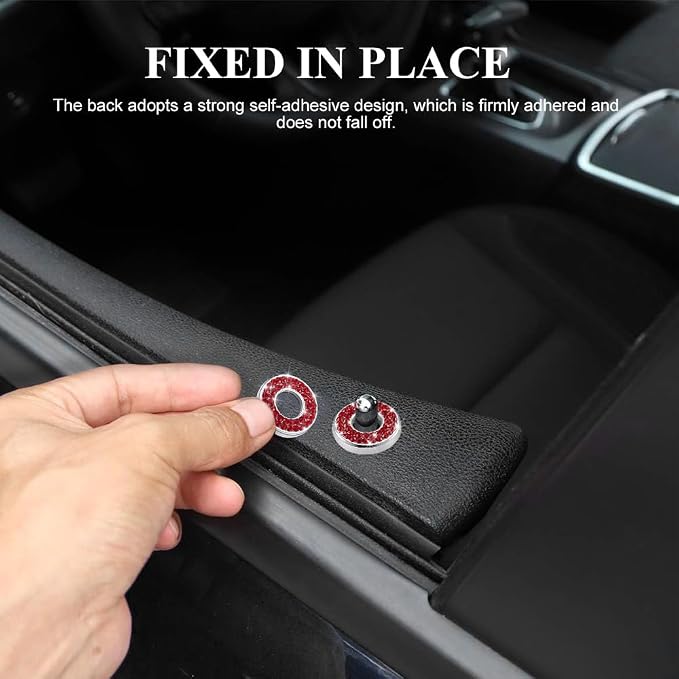 4PCS Bling Car Inner Door Lock Covers, Bling Car Accessories, Crystal Auto Decals for Women Girls, Sparkly Rhinestones Auto Door Bolt Decorations Compatible with B-e-n-z A/B/C/D/E Class