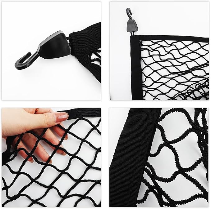 Cargo Net for SUV,Upgraded Highly Elastic Truck Cargo Net with Trunk Net Hooks - Stretch to 62.99"X47.24",Premium Truck Bed Netting for Cargo for Car Organizer and Storage (31.1"x22.8")