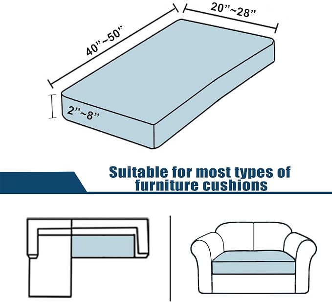 Waterproof Couch Cushion Covers Sofa Seat Cover, Patio Stretch Loveseat Covers for Dogs, Reversible Sofa Protector Covers for Pets with Elastic Bottom, Washable(Loveseat Cushion, Chocolate)