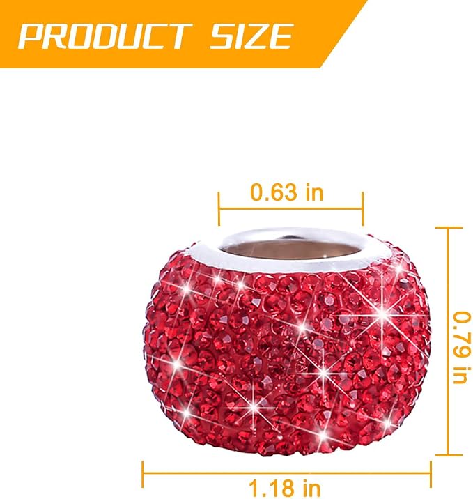 4PCS Bling Car Headrest Collars, Crystal Rhinestone Vehicle Head Rest Collars Decorative Rings, Diamond Automotive Seat Interior Charms Accessories, Universal for SUV, Sedan, Truck (Red)