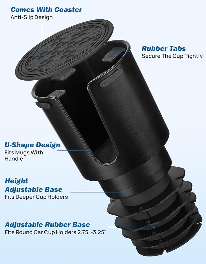 JOYTUTUS Car Cup Holder Expander Compatible with Toyota RAV4 2025 2024 2023 2022 2021 2020 2019,Compatible with Yeti Ramblers 12-36oz, Hydro Flasks 18-40oz,Large Bottles in 3.4"-3.8" (18-40oz)
