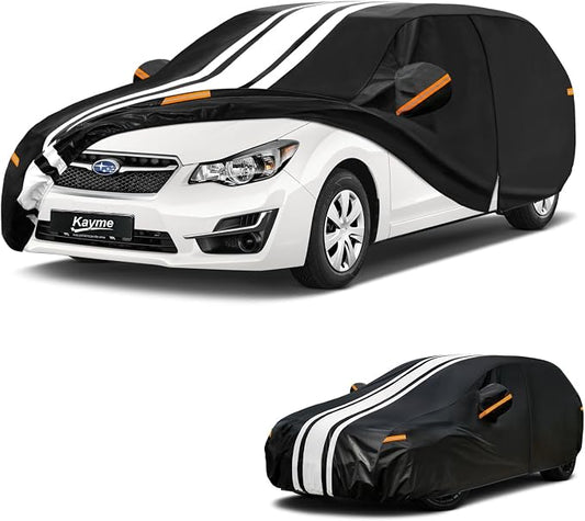 Kayme Heavy Duty Car Cover Custom Fit for Subaru Impreza Hatchback (1992-2026) Waterproof All Weather for Automobiles, Gift with Tape/Towel, Outdoor Full Exterior Cover Rain Snow Sun UV Protection.
