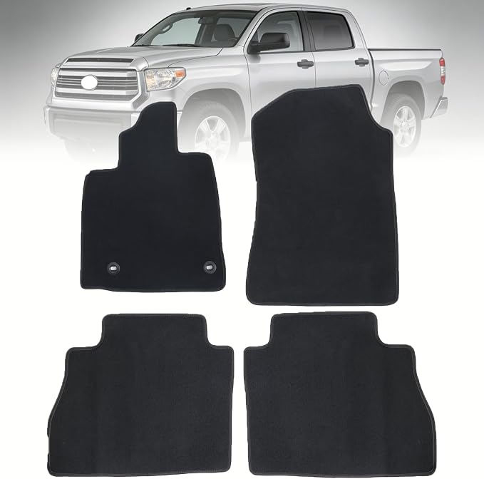 GXARTS Car Floor Mats Carpet Full Set All-Weather Protect Compatible with Toyota Tundra 2007 2008 2009 2010 2011 2012 2013 | Waterproof Black Car Mats with Anti-Slip Backing