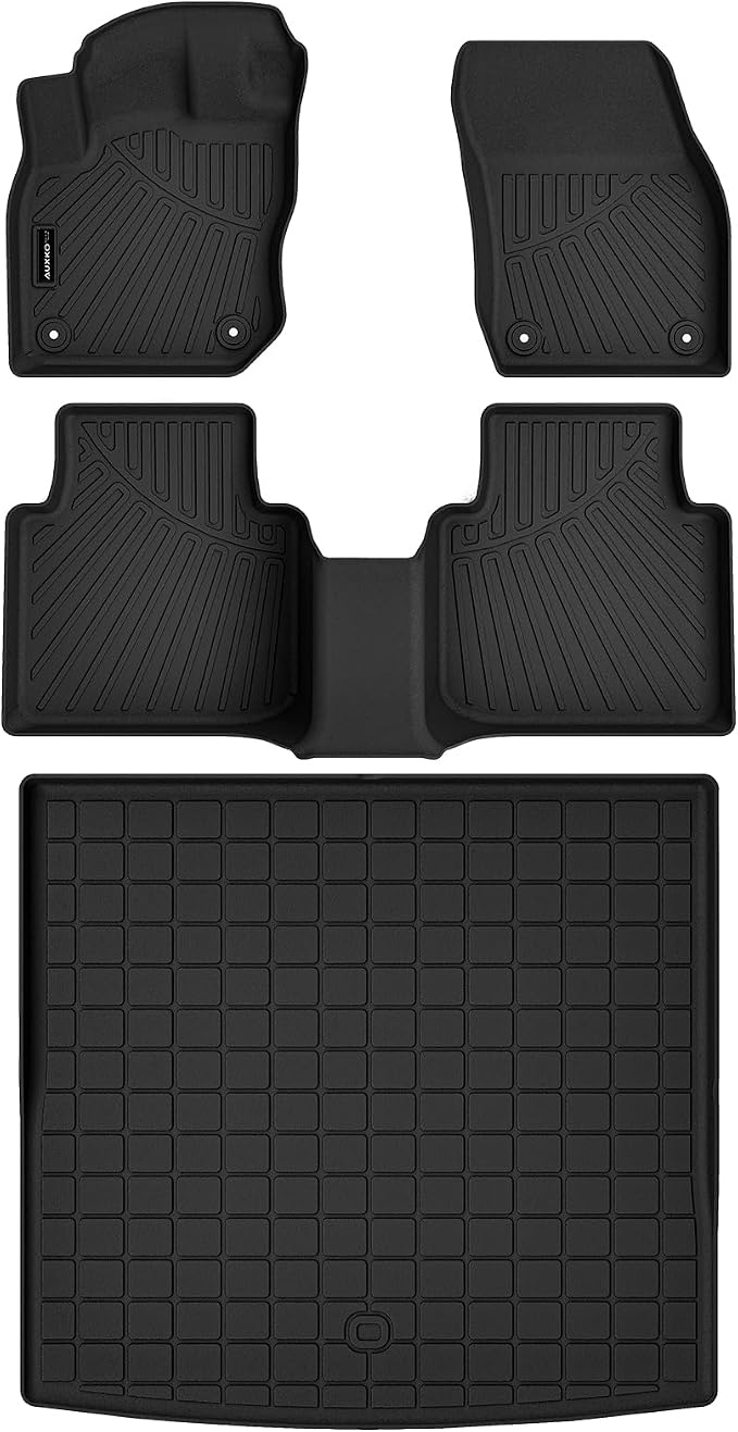 Auxko All Weather Floor Mats Cargo Mat for Volkswagen Tiguan 2025 2026 TPE Liners All Season Accessories Guard Odorless Anti-Slip Floor Liners Trunk Tray for Volkswagen Tiguan 2025 2026