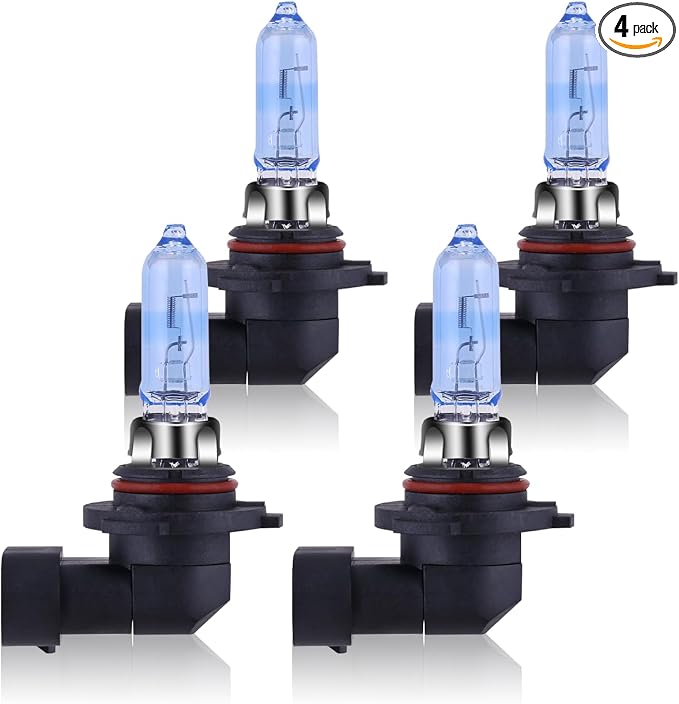 NEWBROWN 9005 HB3 Headlight Bulbs 9005 Halogen Headlight Bulb 5000K Super White Light Long Life Replacement P20D 12V/60W (9005/HB3, 4 Pack)