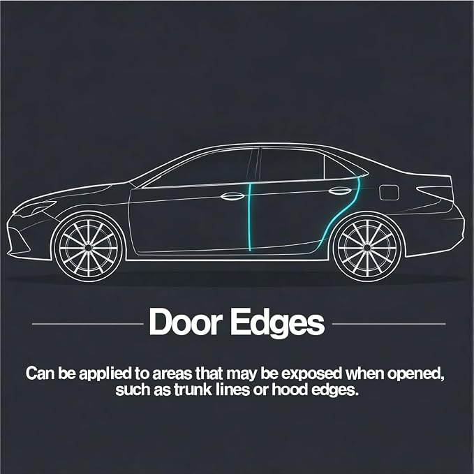 Door Edge Protection Film Roll, Premium Made in Korea PPF for Car and Truck Doors, Clean-Cut Edges, Paint Protective Strip(0.39''x16.4ft)