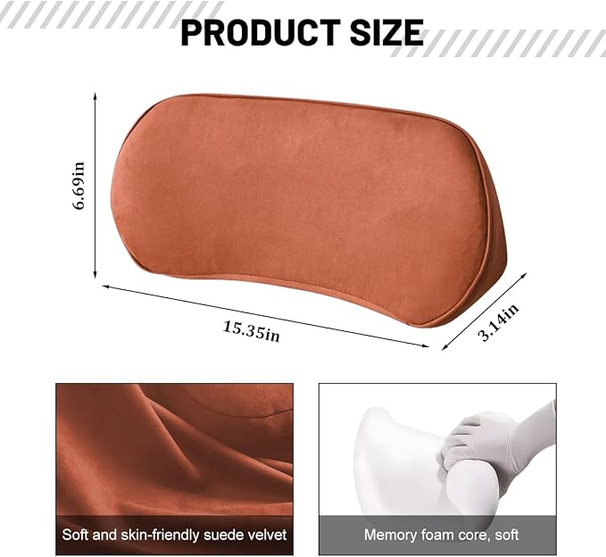 Zpana Car Lumbar Support Pillow, Memory Foam Vehicle Seat Lower Back Support Cushion for Back Pain Relief & Sciatica, Comfortable Auto Driver Seat Pad, Universal for Vehicles (Orange)