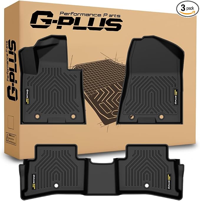 G-PLUS Floor Mats Fit Hyundai Tucson 2019-2021 | Fit Kia Sportage 2017-2022,All Weather Protection,Non-Slip,Custom Fit Floor Liner,TPE Full Coverage,1st & 2nd Row,Black