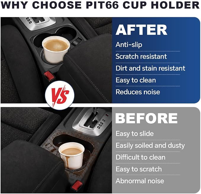 PIT66 Cup Holder Attachment Fit Nissan Altima 2007-2012 | Center Console, Black, Replaces 68431-JA00A, Compatible with 2007-2012 Nissan Altima