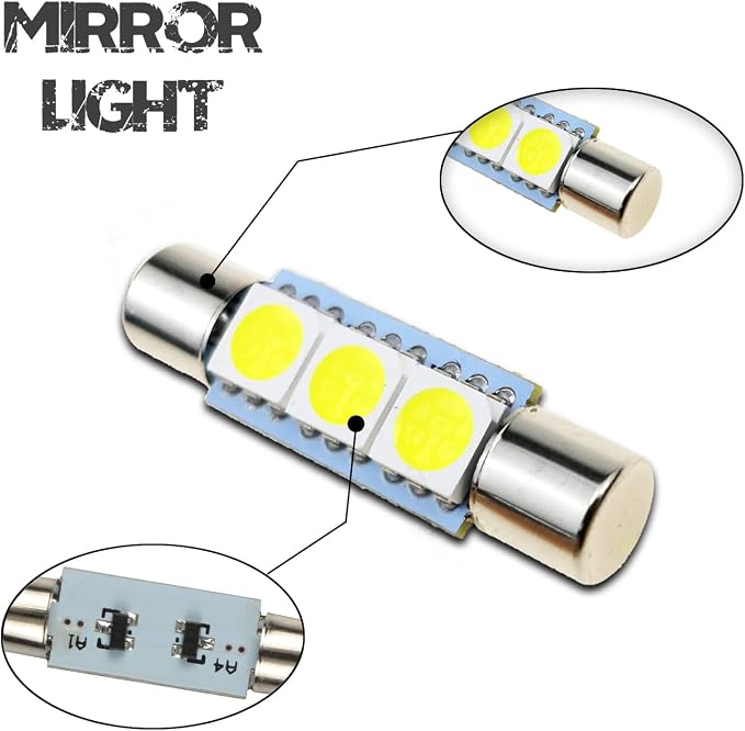 iBrightstar 6614F LED Bulbs, 29mm 6612F Super Bright Car Visor Vanity Mirror Led Bulbs for Vanity Mirror Lights and Sun Visor Lights, White