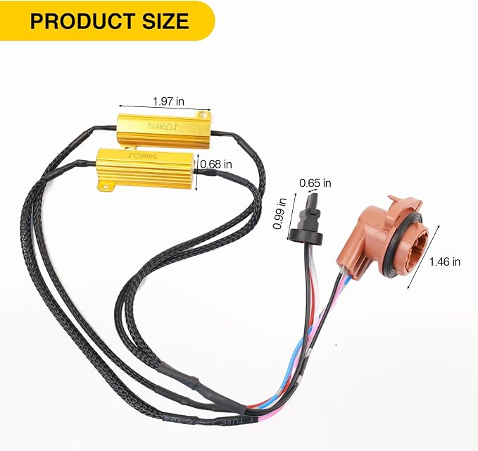 3157 4157 T25 Led Load Resistor Harness Led Turn Signal Fix Hyper Flash | 50w 6ohm Load Resistos Decoders Plug And Play Anti Hyper Flash Brake Light Led Blinker Switchback Led Resistor