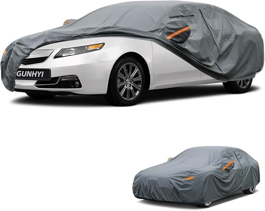 GUNHYI Premium Car Cover Custom Fit Acura TL, 16 Layers Heavy Duty Car Cover Waterproof All Weather with Zipper Door for Sun Rain Snow Dust Uv Protection