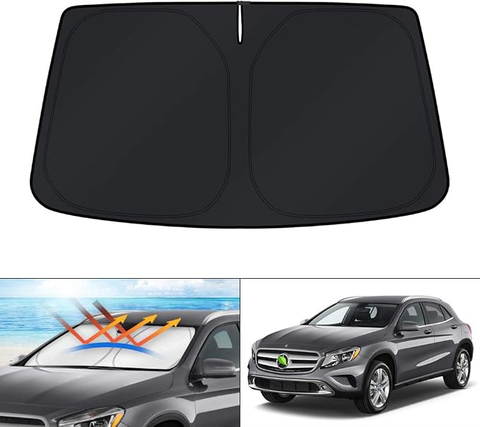 KUST Windshield Sun Shade for 2014-2020 Mercedes Benz GLA 180 200 220 250 Accessories Custom Fit Window Sunshade Foldable Sun Visor Protector Blocks UV Rays Keep Your Car Cooler