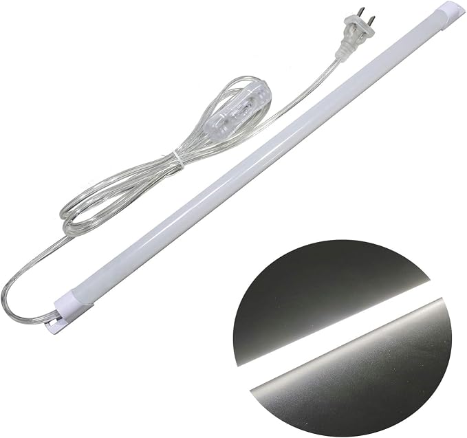 STBTECH 110V LED Under Cabinet Lighting,17inch LED Strip Light Bar with 6ft Power Cord,Magnetic Installation,Super Slim Counter Light,Reading Desk Lamp for Kitchen/Work Table.(White 6000K)