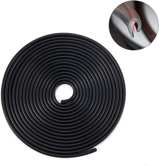 Eytool Car Door Edge Protector,10M Trim Rubber Seal Strip with U Shape Molding Protection Door Edge Guard Fit for Most Car(Black,32.8FT)