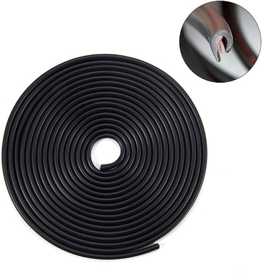 Eytool Car Door Edge Protector,10M Trim Rubber Seal Strip with U Shape Molding Protection Door Edge Guard Fit for Most Car(Black,32.8FT)