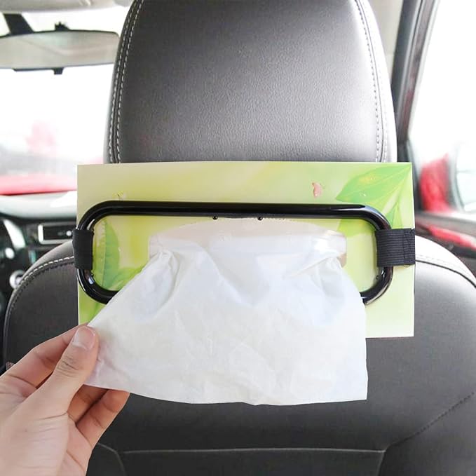 Miytsya 1 PC Auto Accessories Car Sun Visor Tissue Box Holder Paper Towel Napkin Box Cover Seat Back Bracket Portable Car Mount Organizer
