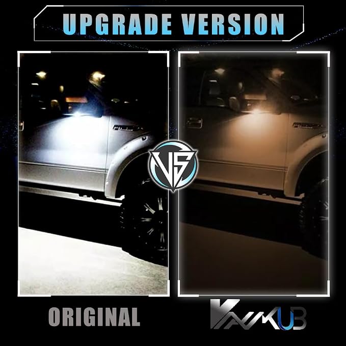 LED Side Mirror Puddle Lights for Fo-rd F150 Explorer Edge Expedition Flex Fusion Taurus X, 6000K Mirror LED Lamps F150 Accessories, 2 PCS (White)