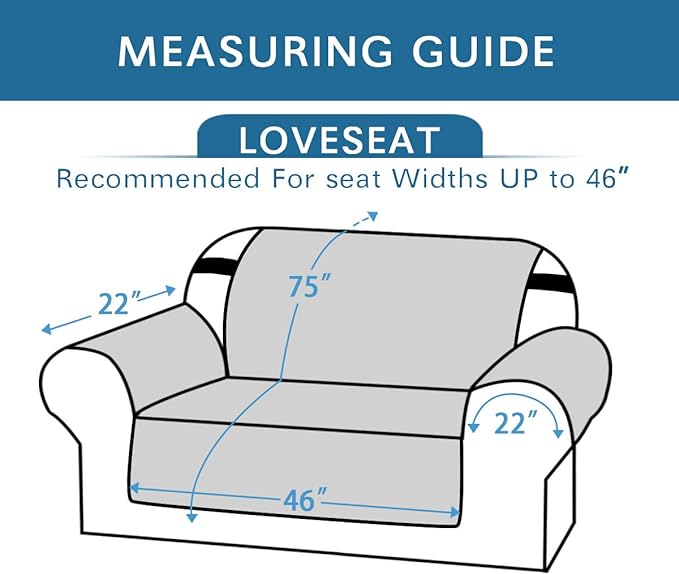 H.VERSAILTEX Reversible Loveseat Cover Water Resistant Furniture Protector for Dog Non Slip Couch Cover with Elastic Strap Washable Loveseat Slipcover Seat Width to 46"(Loveseat, Taupe Brown/Beige)