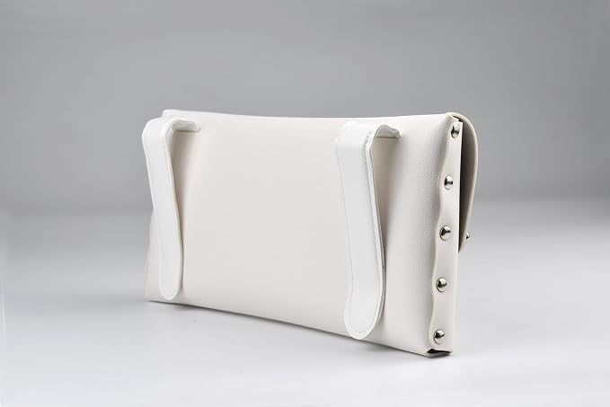 Car Tissue Holder, Tissue Case for Sun Visor, PU Leather Backseat Napkin Holder with Clips (White)