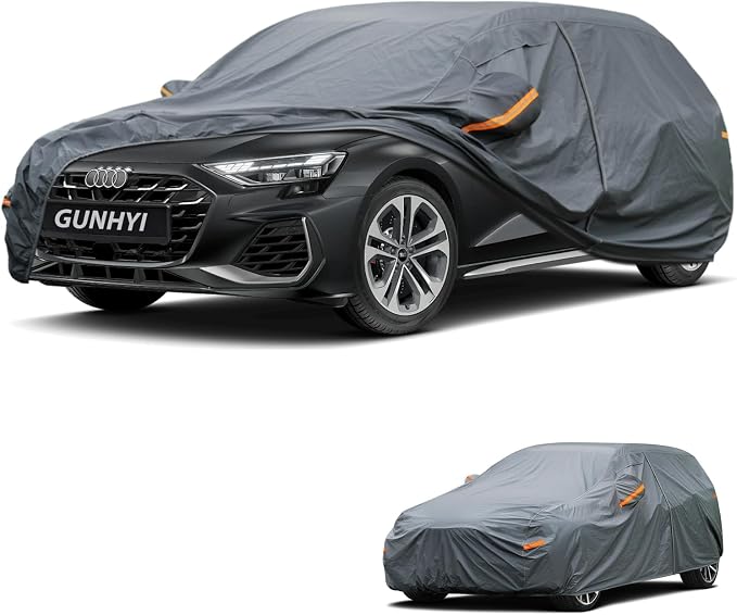 GUNHYI Premium Car Cover Custom Fit Audi A3/S3 Hatchback, 16 Layers Heavy Duty Car Cover Waterproof All Weather with Zipper Door for Sun Rain Snow Dust Uv Protection