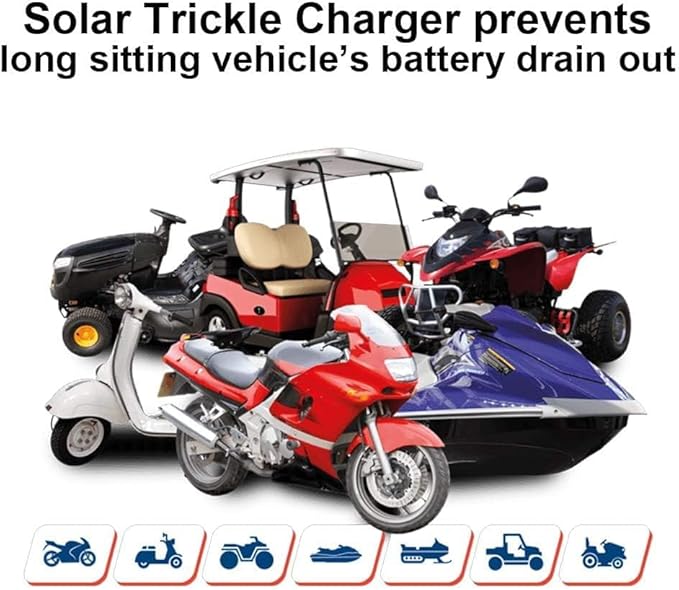ECO-WORTHY Upgraded OBDII 10W Solar Battery Trickle Charger Maintainer-12V Waterproof Solar Panel Trickle Charger Kit with Portable Stand for Car Truck Boat Mower RV Trailer ATV Marine Battery