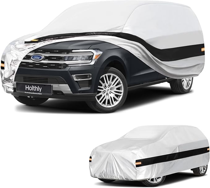 10 Layers SUV Car Cover Custom Fit for Ford Expedition (2006-2026), Waterproof All Weather for Automobiles, Outdoor Full Cover Sun Dust Rain Protection with Cotton. Silver