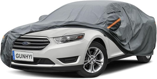 GUNHYI Premium Car Cover Custom Fit Ford Taurus, 16 Layers Heavy Duty Car Cover Waterproof All Weather with Zipper Door for Sun Rain Snow Dust Uv Protection