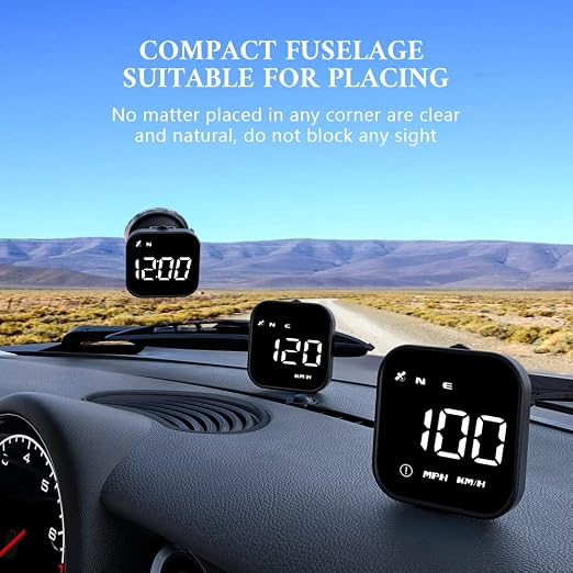 wiiyii G4S Digital GPS Speedometer, New HUD Car Head Up Display with Digital Speed in MPH KPH, Universal for Cars Truck Electric Hybrid Automobile (G4S-White)
