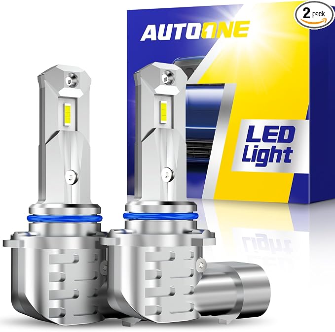 AUTOONE 9005/HB3 LED, 1000% Brightness Fanless Plug and Play No Flicker Automotive 9005 Light Bulb Replacement for Halogen