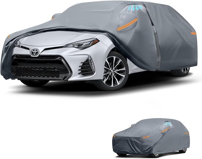 Waterproof Toyota Corolla(2018-2026) Car Cover with Breathable Vents, [Upgrade] Premium Covers with Cotton Liner and Zipper Door, Sun Rain Snow Dust Uv Protection.(Gift with Towel)