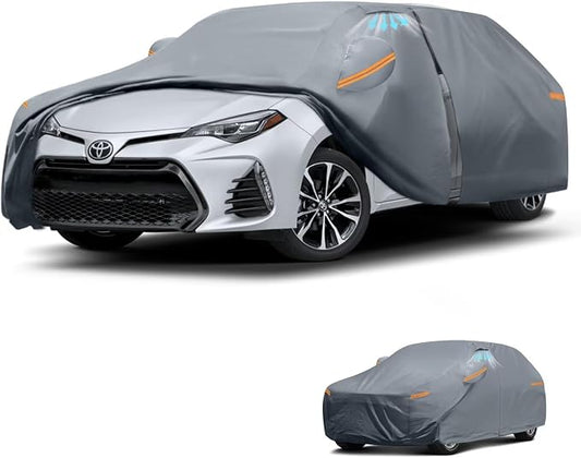 Waterproof Toyota Corolla(2018-2026) Car Cover with Breathable Vents, [Upgrade] Premium Covers with Cotton Liner and Zipper Door, Sun Rain Snow Dust Uv Protection.(Gift with Towel)