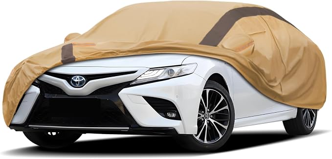 Car Cover Waterproof All Weather Compatible with Toyota Camry Sedan Solara (1996-2024), Outdoor Anti-UV Sun Rain Protection Full Exterior Cover