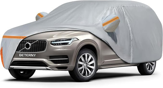 Car Cover for 2015-2026 Volvo XC90, Waterproof Custom-fit All Weather Sun Rain UV Snow Dust Protection Windproof Outdoor XC90 Full Car Cover with Door Zipper & Cotton Lining-Gray