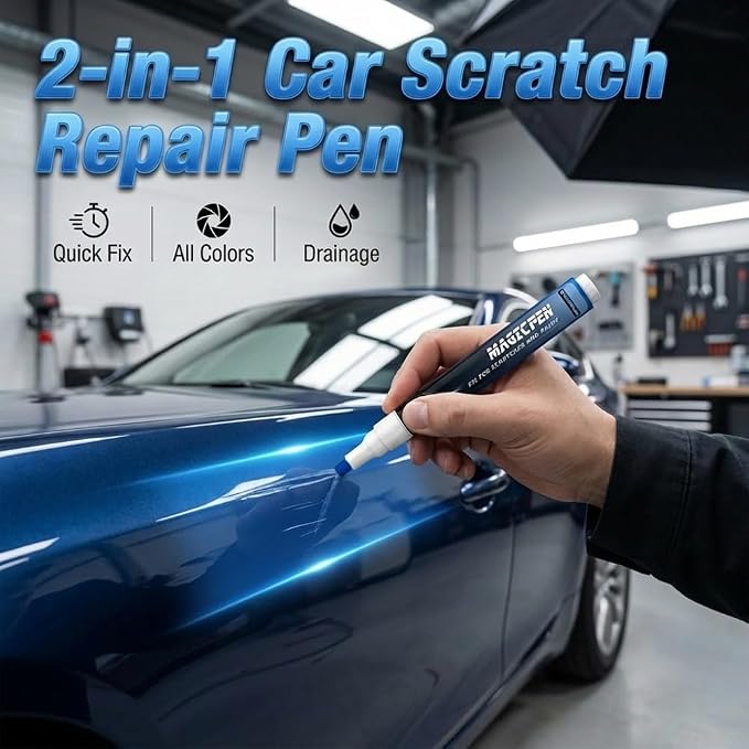 Magic Car Scratch Remover Pen, Universal Car Scratch Removal Pen, Quick Paint Repair Pen for Scratches and Paint, Easy Use Car Touch Up Pen Fits All Car Colors (2PC)