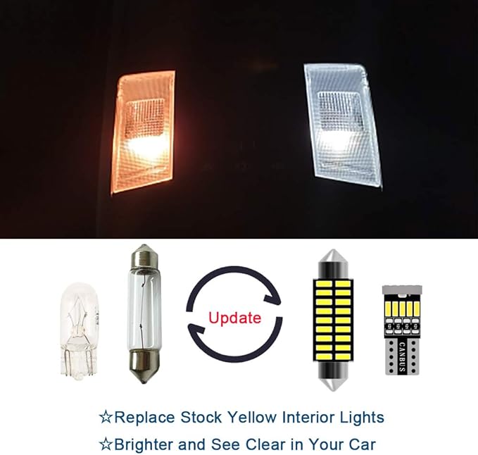 10pcs Tacoma Interior LED Lights Kit Super Bright LED Map Dome Light Bulbs for Toyota Tacoma 2005 2006 2007 2008 2009 2010 2011 2012 2013 2014 2015 2016 2017 2018 2019 2020 2021 2022 all models