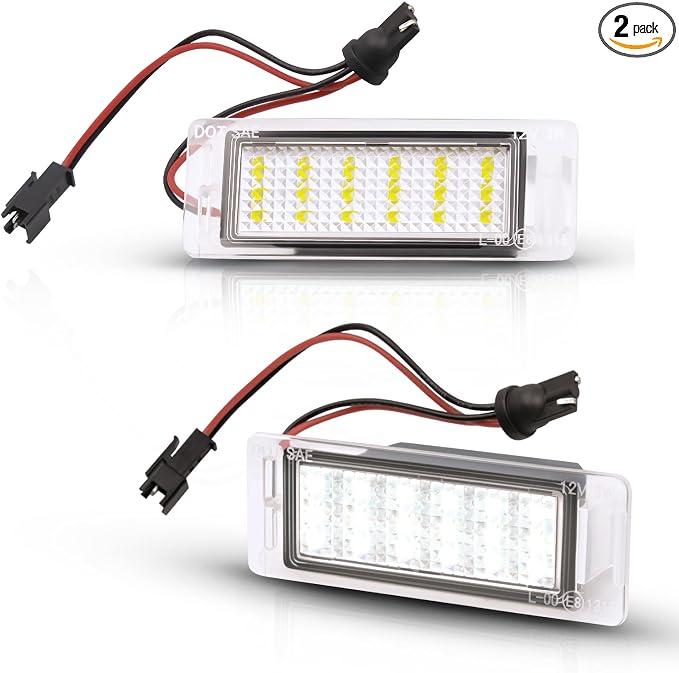 LED License Plate Lights Bright White Tag Lamp Replacement Compatible with Chevy 14-19 Corvette, 14-17 SS, 10-17 Equinox, 10-15 Buick Allure, 10-18 GMC Terrain, Pack of 2