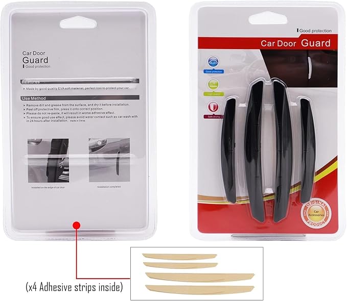 AUTOXBERT 4Pcs Car Door Edge Guards Moulding Trim Edge Anti-Collision Strip Scratch Guard Car Door Protector for Most Cars (Black)