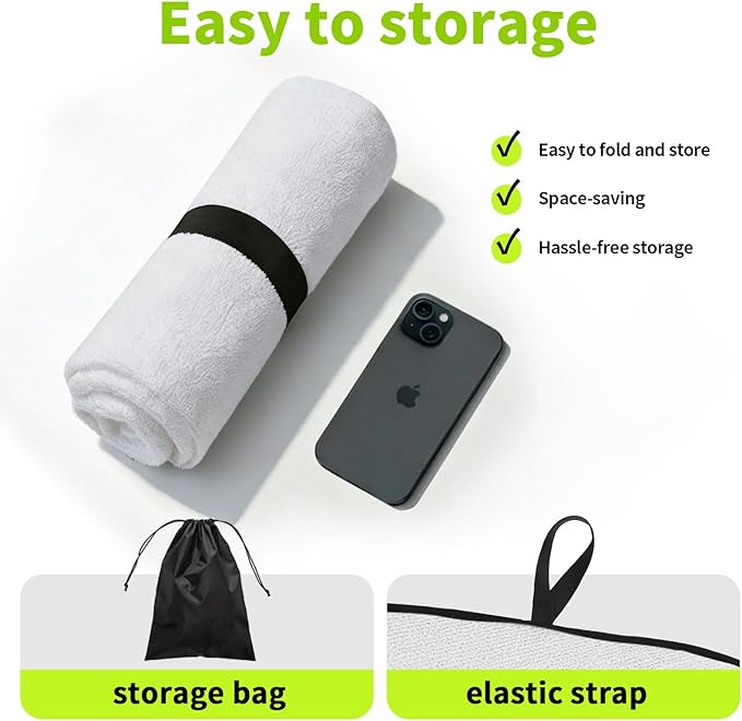 Leader Accessories Waterproof Towel Car Seat Cover, Front Bucket, White | Universal Non-Slip, Fits Car Truck SUV, Machine Washable, For Dog & Kid, Pets, Yoga, Gym, Beach, Swimming, Outdoor Sports