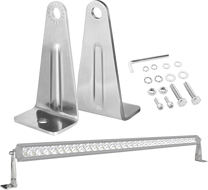 2PCS Light Bar Mounts, Universal Single Row LED Light Bar Mounting Brackets Straight/Curved Lights Bracket for Truck Pickup Wrangler ATV UTV-M8