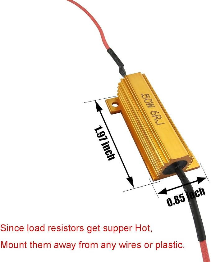 iBrightstar 50W 6ohm Load Resistors for Fix LED Bulb Fast Hyper Flash Turn Signal Blink Error Code
