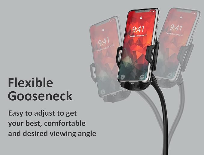 Double Phone Holder for Car Cup Holder – Extra Long and Flexible Neck, 360° Rotatable Cradle Car Phone Mount - Adjustable Cell Cup Holder, Universal Size Fits 2 iPhone, Samsung, GPS